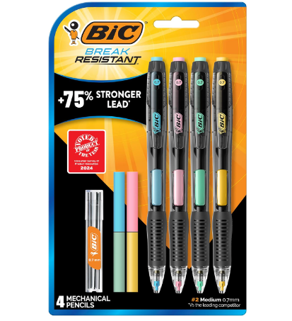 BIC Break-Resistant Mechanical Pencils with Erasers